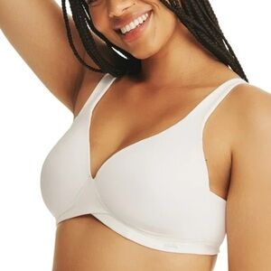 Kindly Yours So Comfy Micro Wire-Free Plunge Bra Women’s SZ Small in White